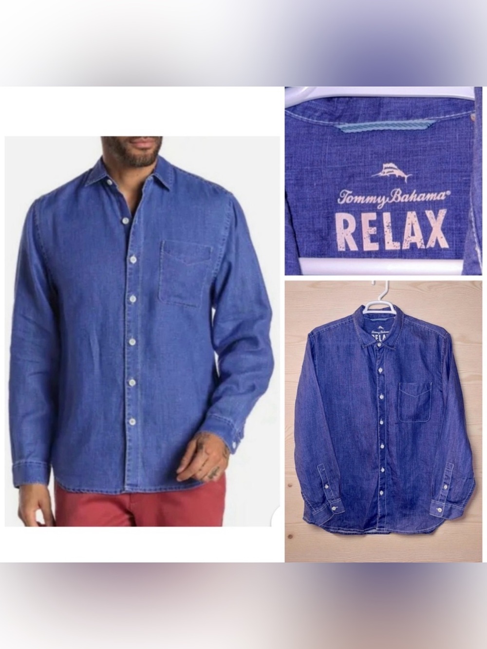 Tommy Bahama Sea Glass Breezer 100% Linen Shirt‎ Casual XL